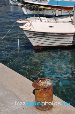 Mooring Bollard Stock Photo