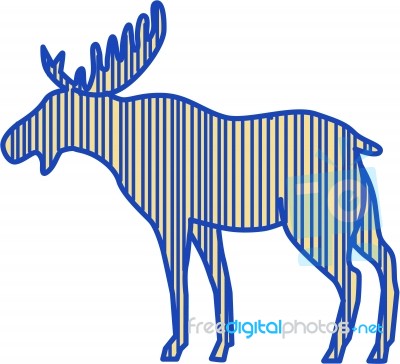 Moose Silhouette Drawing Stock Image