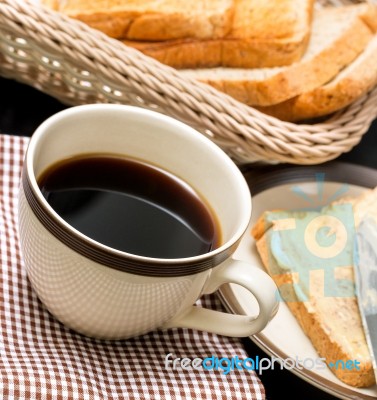 Morning Black Coffee Means Drink Beverages And Drinks Stock Photo