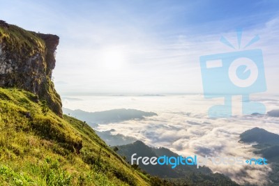 Morning In Phu Chi Fa Forest Park, Thailand Stock Photo