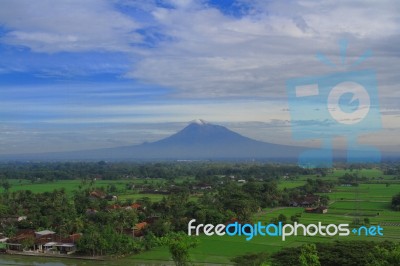 Morning Merapi Stock Photo