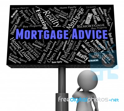 Mortgage Advice Represents Real Estate And Advise 3d Rendering Stock Image