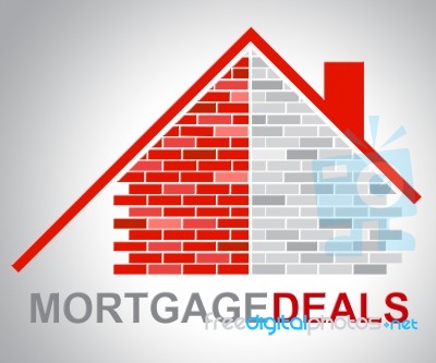 Mortgage Deals Shows Home Finances And Borrow Stock Image