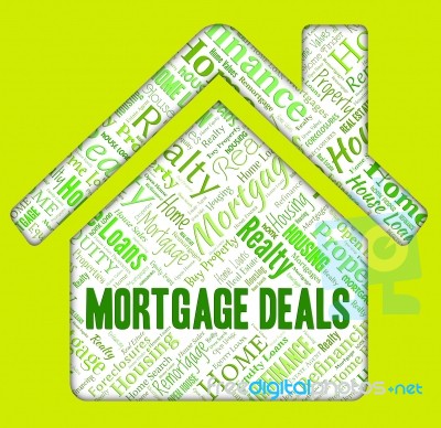 Mortgage Deals Shows Real Estate And Bargains Stock Image - Royalty ...