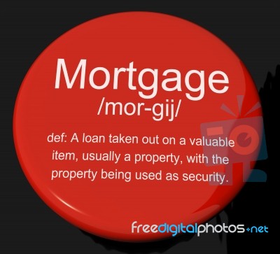 Mortgage Definition Button Stock Image