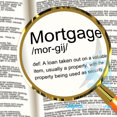 Mortgage Definition Magnifier Stock Image