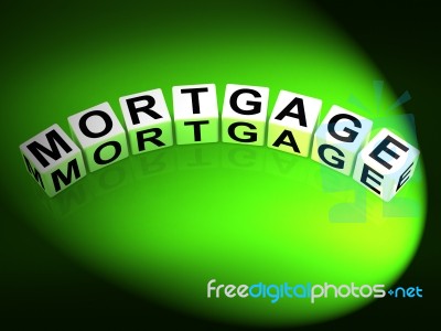 Mortgage Dice Refer To House And Estate Loan Stock Image