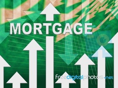 Mortgage Graph Shows Real Estate Home Loan Stock Image