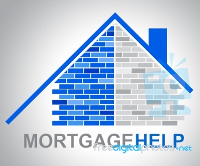 Mortgage Help Means Real Estate And Answer Stock Image