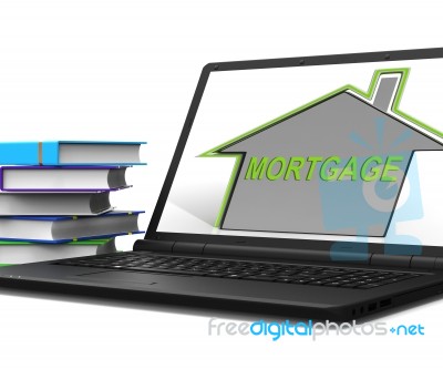 Mortgage House Tablet Means Repayments On Property Loan Stock Image