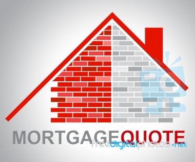 Mortgage Quote Represents Real Estate And Finance Stock Image