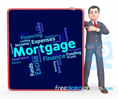 Mortgage Word Shows Home Loan And Debt Stock Image