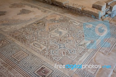 Mosaic Floor In The Ruins At Kourion In Cyprus Stock Photo