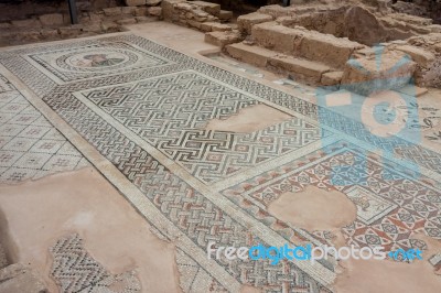 Mosaic Floor In The Ruins At Kourion In Cyprus Stock Photo