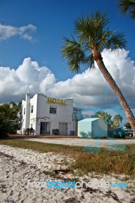 Motel On The Beach Stock Photo