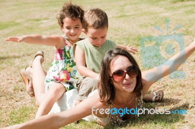 Mother And Children Stock Photo