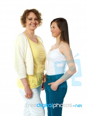 Mother And Daughter Smiling Stock Photo