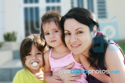 Mother And Daughters Stock Photo