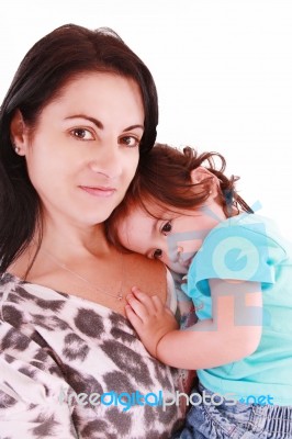 Mother Holding Her Daughter Stock Photo