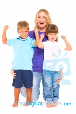 Mother With Children Stock Photo