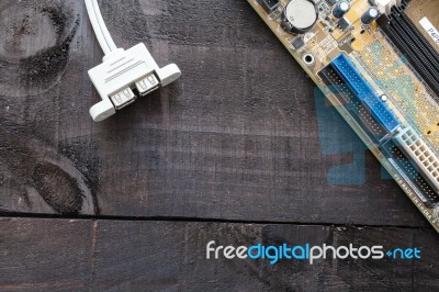 Motherboard  Pc Components Stock Photo