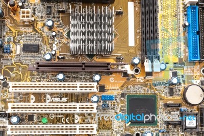 Motherboard  Pc Components Stock Photo