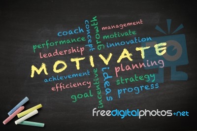 Motivate Written On Blackboard Stock Image