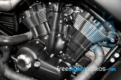 Motorcycle Engine Stock Photo