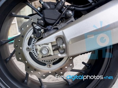 Motorcycle Wheel Brake Stock Photo