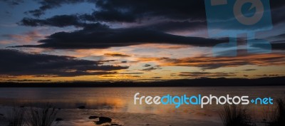 Moulting Lagoon In Tasmania, Australia Stock Photo