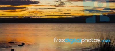 Moulting Lagoon In Tasmania, Australia Stock Photo