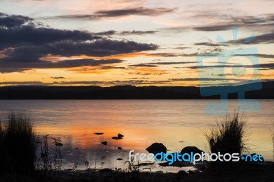 Moulting Lagoon In Tasmania, Australia Stock Photo