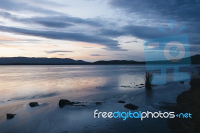 Moulting Lagoon In Tasmania, Australia Stock Photo