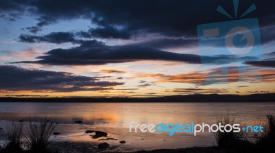 Moulting Lagoon In Tasmania, Australia Stock Photo