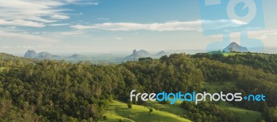 Mount Beerwah In The Afternoon Sun Stock Photo