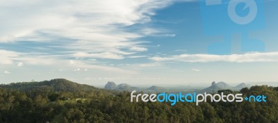 Mount Beerwah In The Afternoon Sun Stock Photo