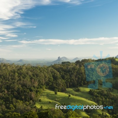 Mount Beerwah In The Afternoon Sun Stock Photo