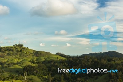 Mount Beerwah In The Afternoon Sun Stock Photo