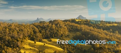 Mount Beerwah In The Afternoon Sun Stock Photo