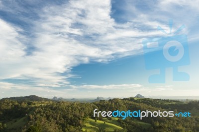 Mount Beerwah In The Afternoon Sun Stock Photo