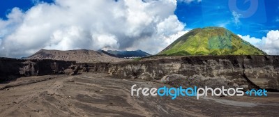 Mount Bromo Volcano (gunung Bromo)in Bromo Tengger Semeru National Park, East Java, Indonesia Stock Photo