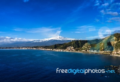 Mount Etna And Its Landscapes Stock Photo