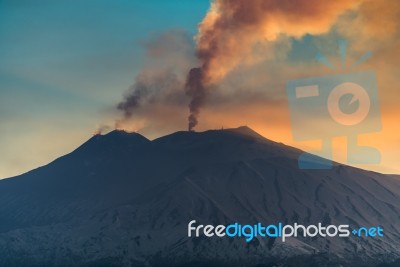 Mount Etna And Its Landscapes Stock Photo