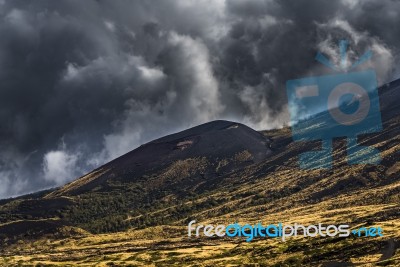 Mount Etna And Its Landscapes Stock Photo