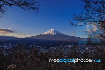 Mount Fuji In Winter On February 2016 Stock Photo