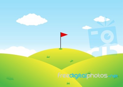 Mountain And Flag Stock Image