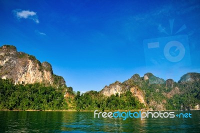 Mountain And Khao Lake In Thailand Stock Photo