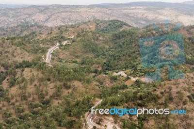 Mountain Landscape At The Road In Central Honduras Stock Photo