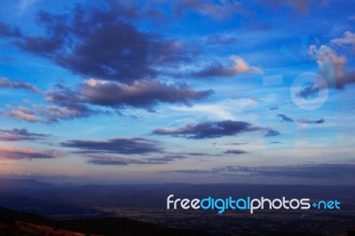 Mountain Landscape With Blue Sky Stock Photo