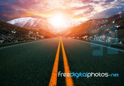 Mountain Road In Arthur's Pass National Park New Zealand ,most Popular Traveling Route In New Zealand Stock Photo